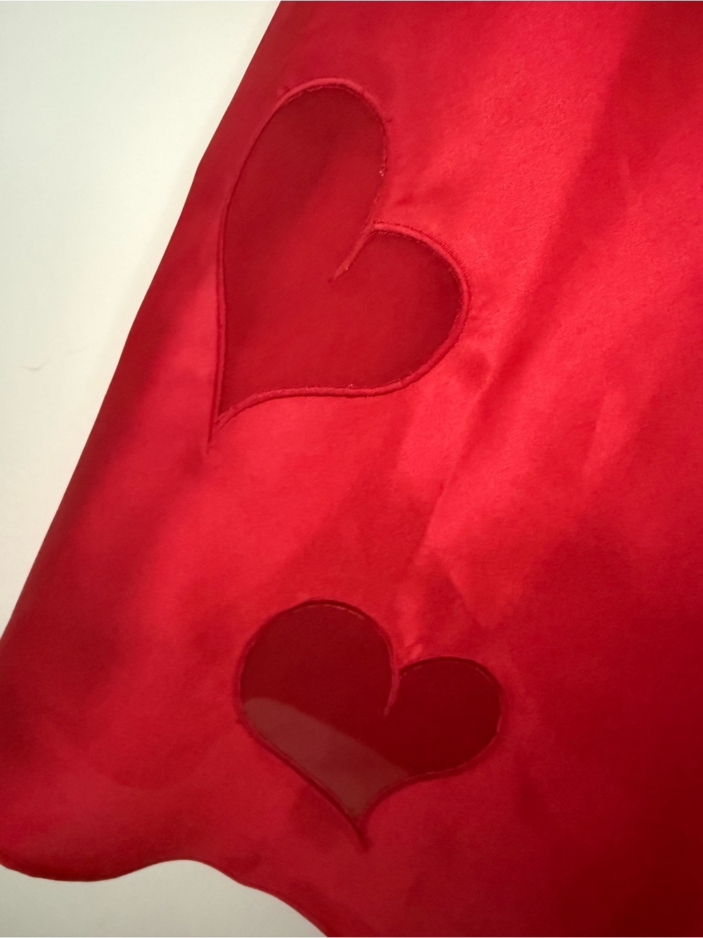 kathy ireland Red Satin Chemise with Heart Accents - Picture 3 of 15